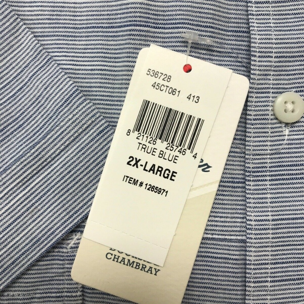 IZOD Men's Saltwater Relaxed Shirt XXL True Blue - Picture 4 of 6